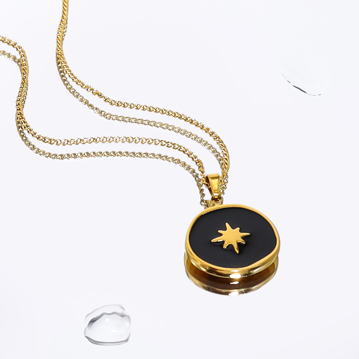 Eight-Pointed Titanium Steel Black Star Clavicle Chain - 이미지 5