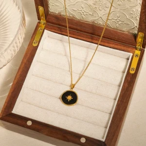 Eight-Pointed Titanium Steel Black Star Clavicle Chain