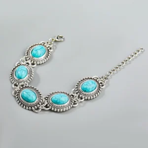 Fashionable European And American Turquoise Alloy Bracelet