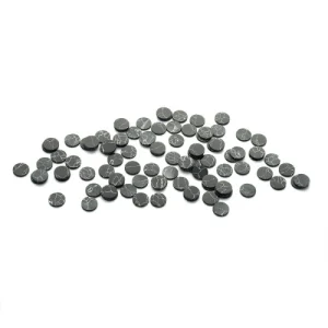 Black Synthetic turquoise Circle Flat back Cut