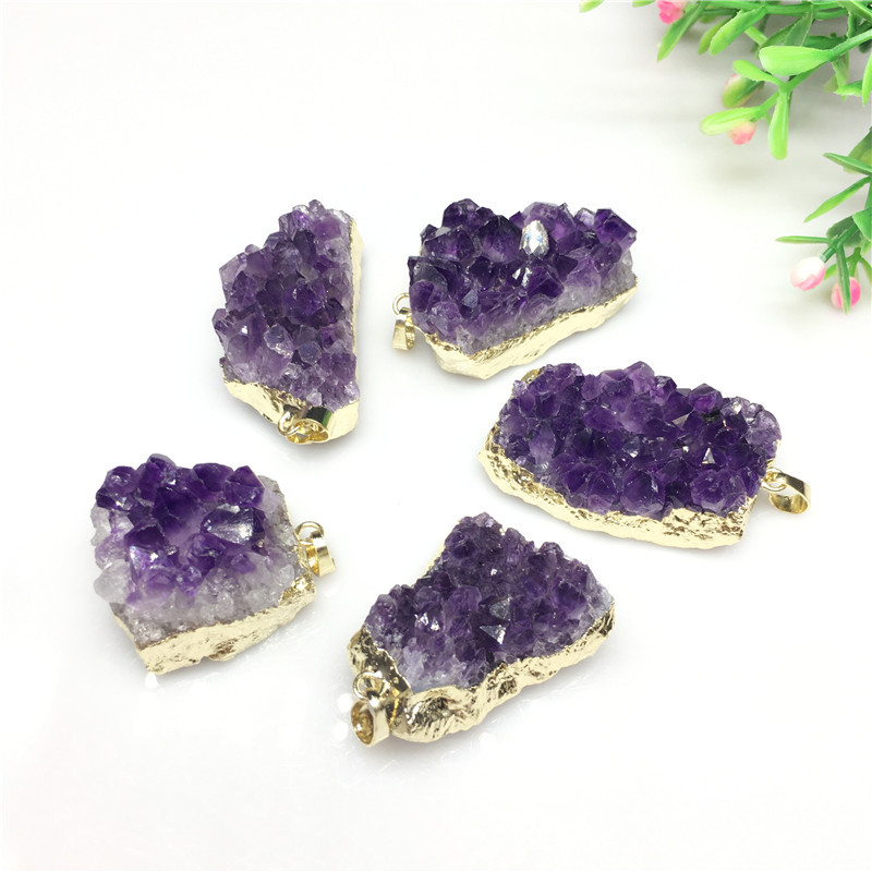 Natural Amethyst Cluster Pendant Amethyst Cluster Necklace - 이미지 6