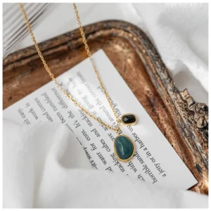 Light Luxury Design Green And Black Agate Pendant