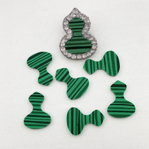 Synthetic Malachite Flat Bottom Plain Gourd Pendant Gems