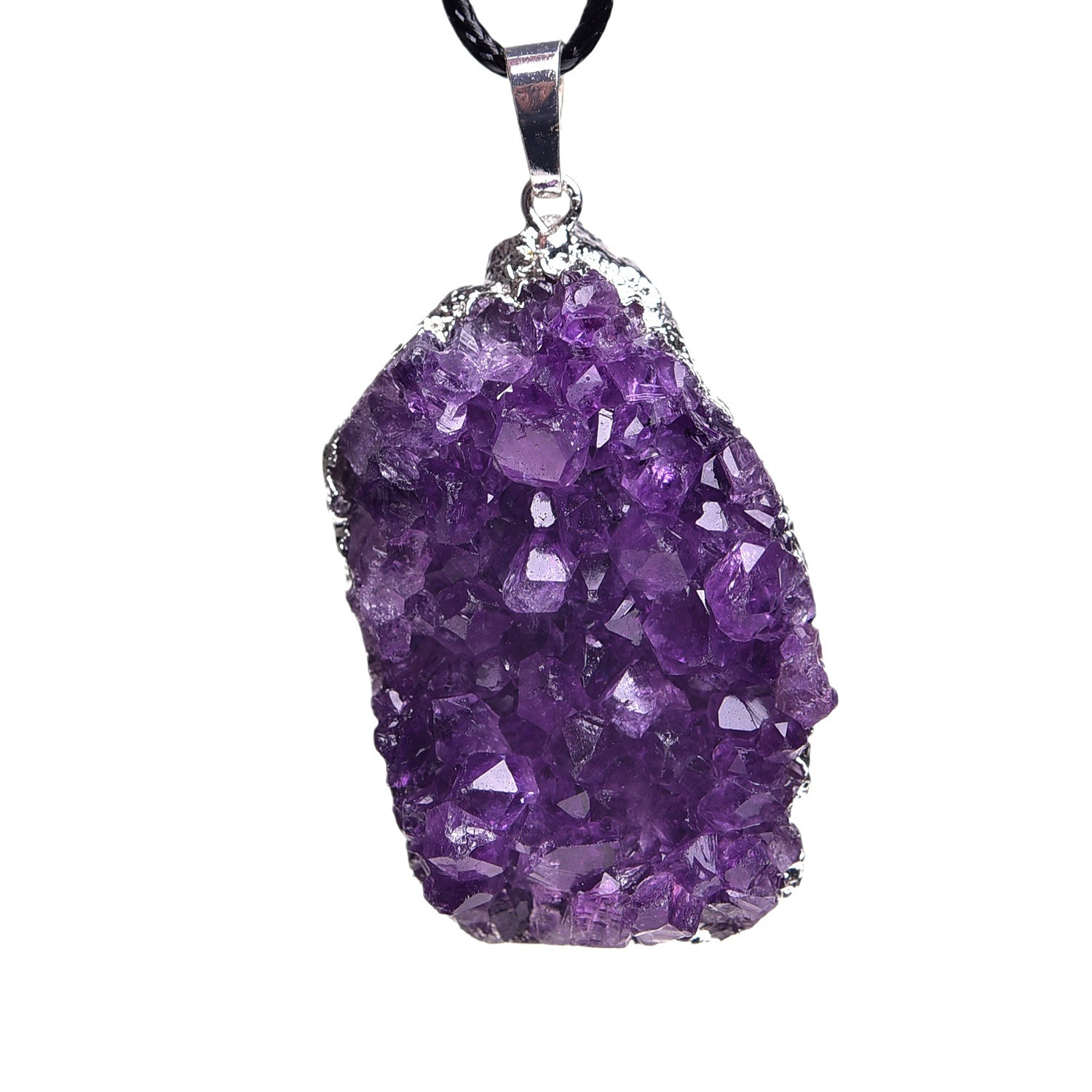 Natural Amethyst Cluster Pendant Amethyst Cluster Necklace - 이미지 4