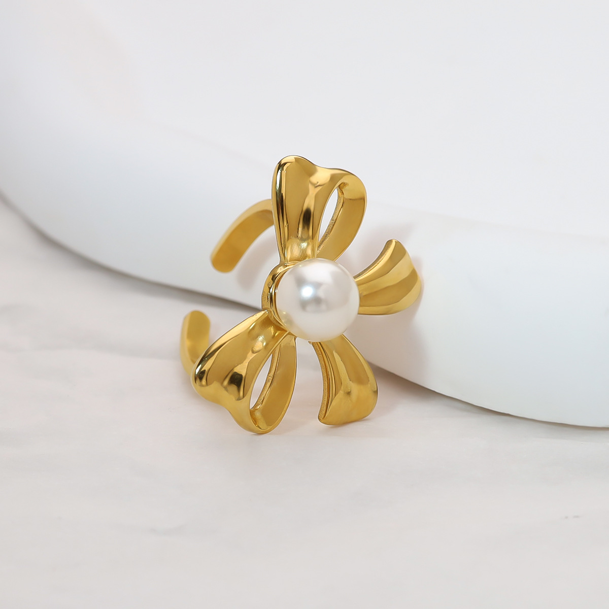 Butterfly Pearl Ring Female Niche High-End Ring - 이미지 3