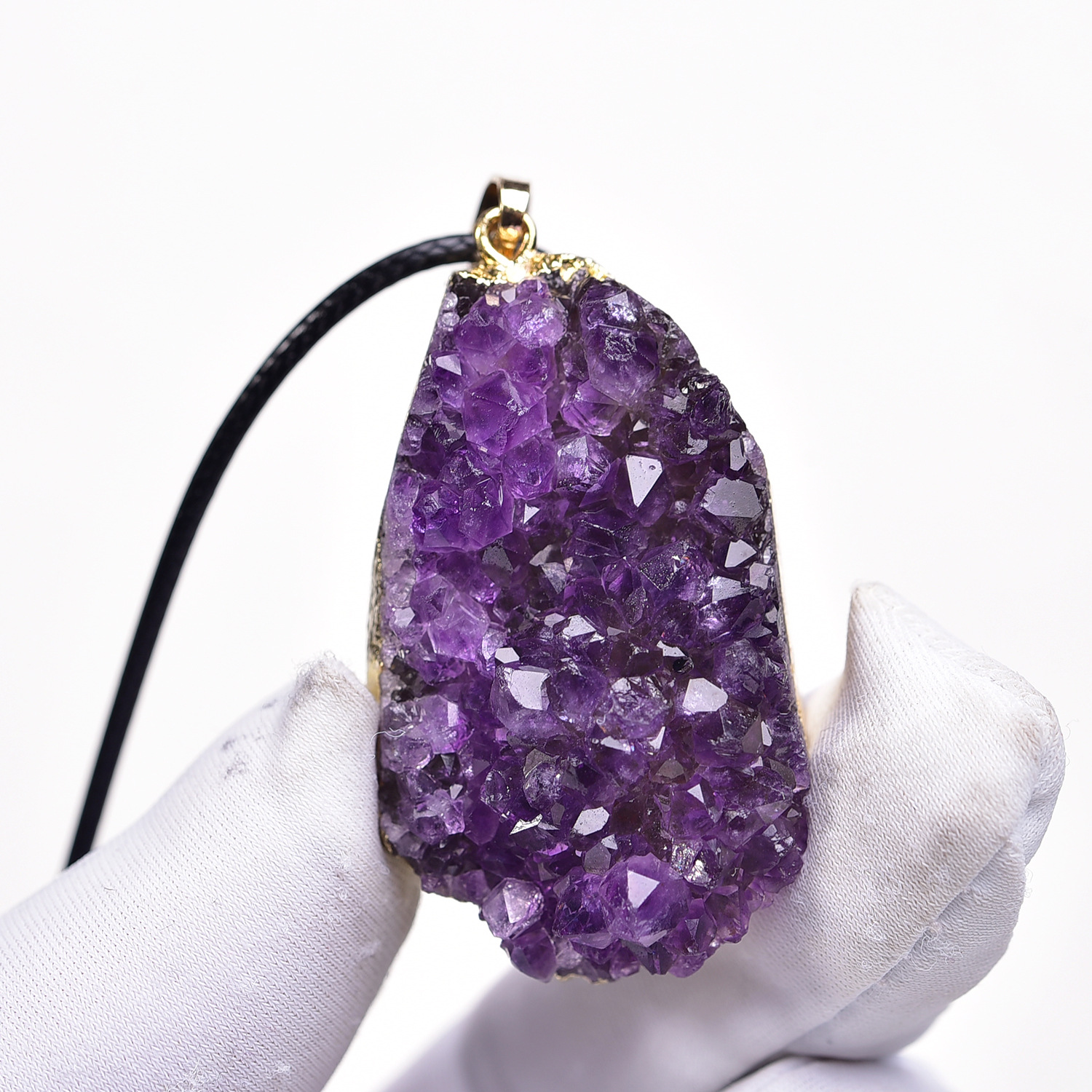Natural Amethyst Cluster Pendant Amethyst Cluster Necklace - 이미지 3