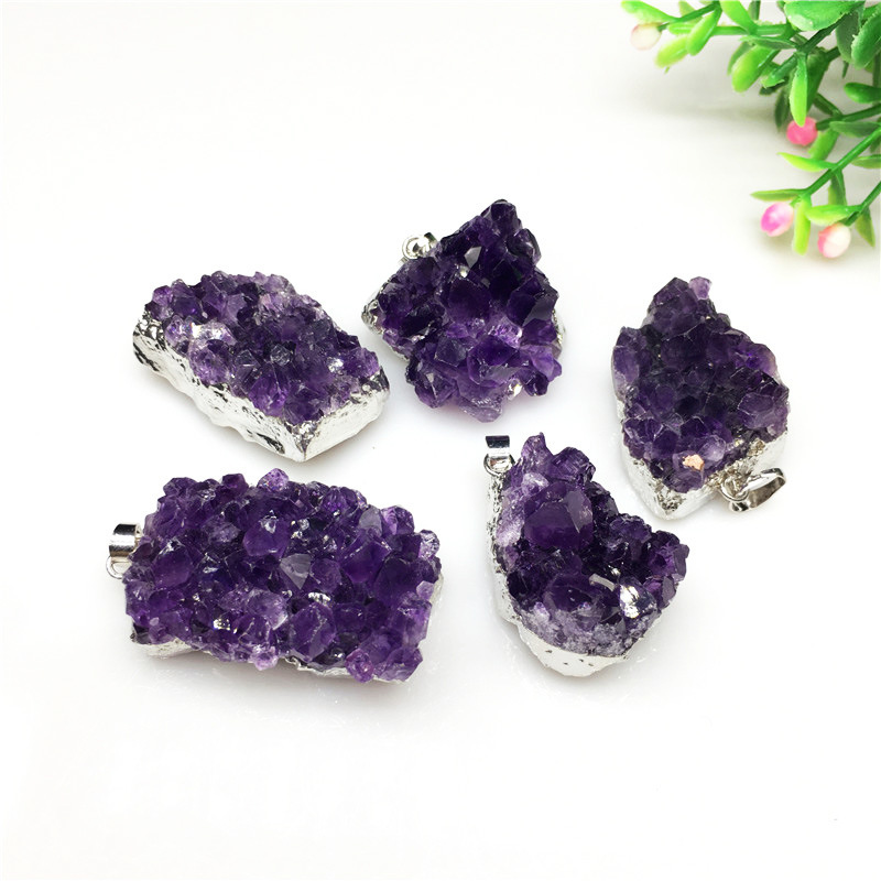 Natural Amethyst Cluster Pendant Amethyst Cluster Necklace - 이미지 2