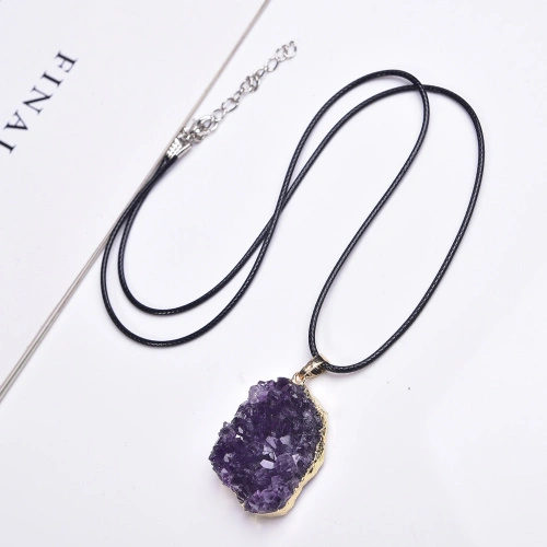 Natural Amethyst Cluster Pendant Amethyst Cluster Necklace