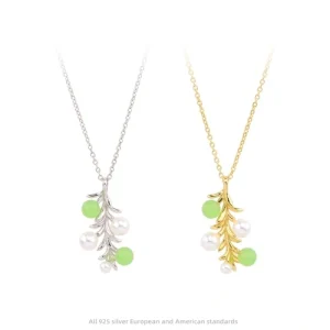 Forest Light Luxury Clavicle Chain Pearl 925 silver necklace
