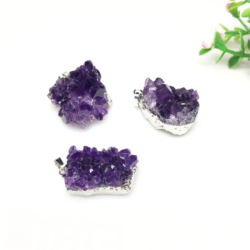 Natural Amethyst Cluster Pendant Amethyst Cluster Necklace - 이미지 7