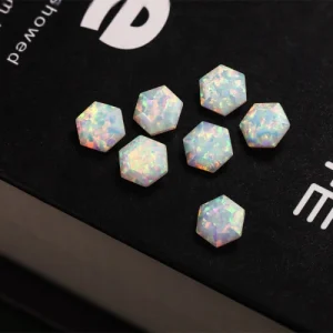 Synthetic Opal Hexagonal Shape Faceted Cut Loose Stones