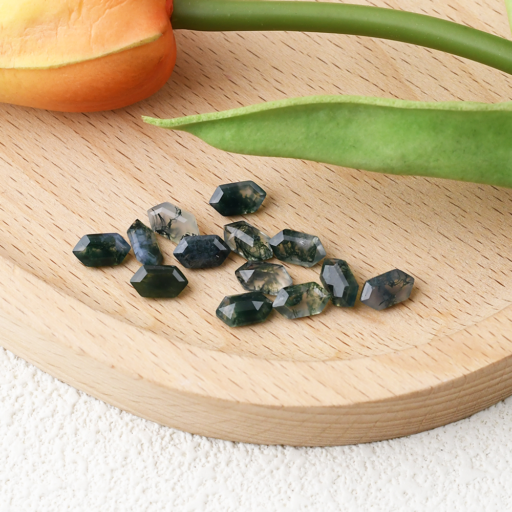 Moss Agate long Hexagon Cut For Jewelry Making - 이미지 7