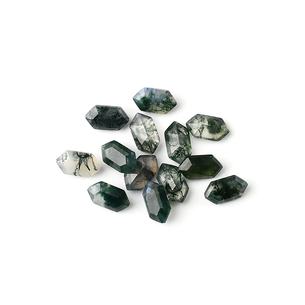 Moss Agate long Hexagon Cut For Jewelry Making - 이미지 4