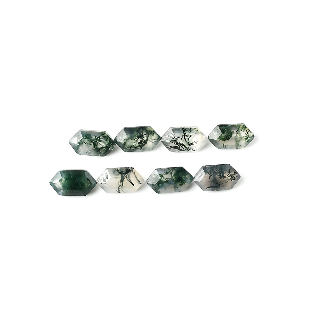 Moss Agate long Hexagon Cut For Jewelry Making - 이미지 5
