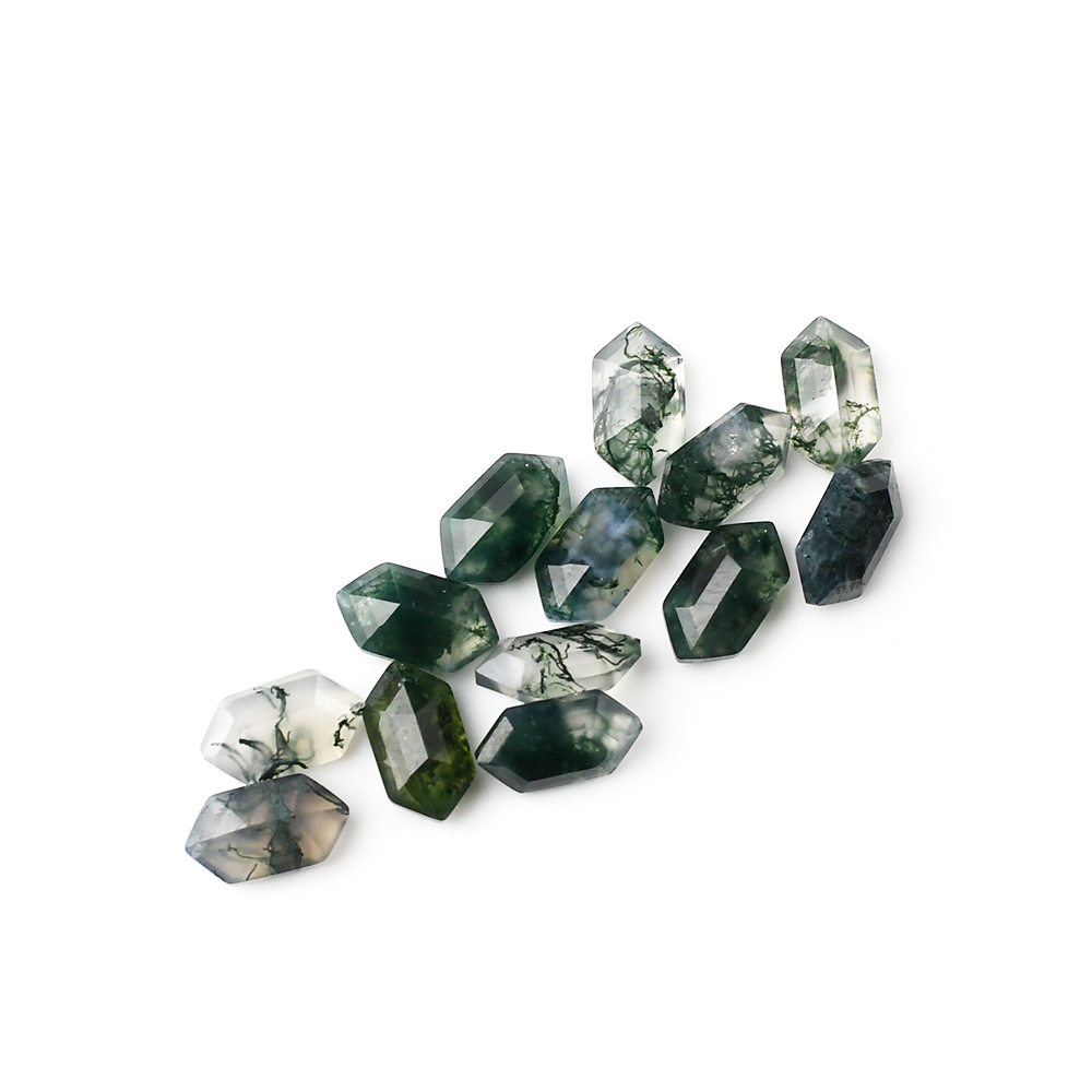Moss Agate long Hexagon Cut For Jewelry Making - 이미지 6