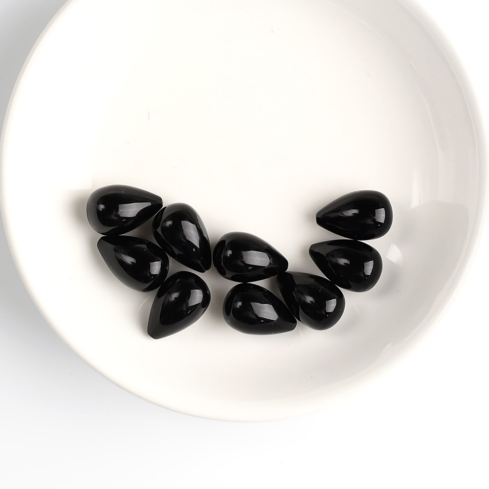 Black Onyx Smooth Teardrop Shape Gemstone Jewelry Making - 이미지 6