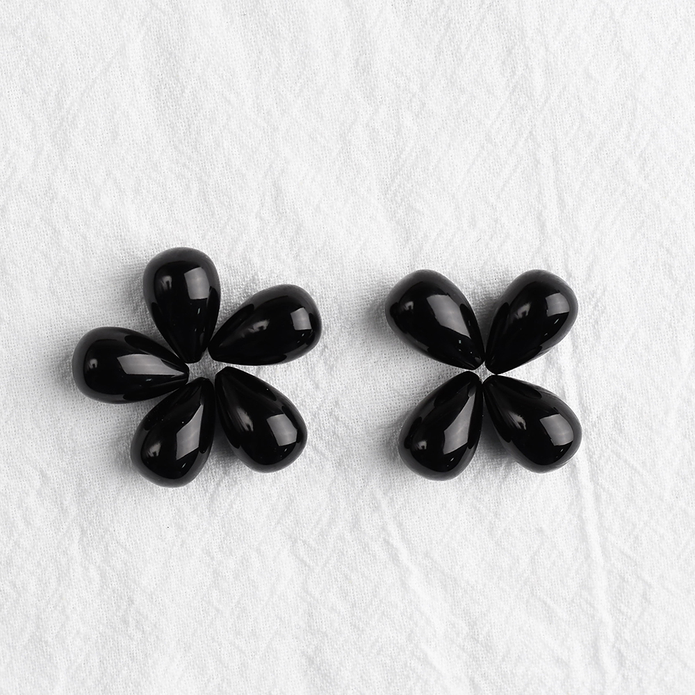 Black Onyx Smooth Teardrop Shape Gemstone Jewelry Making - 이미지 7