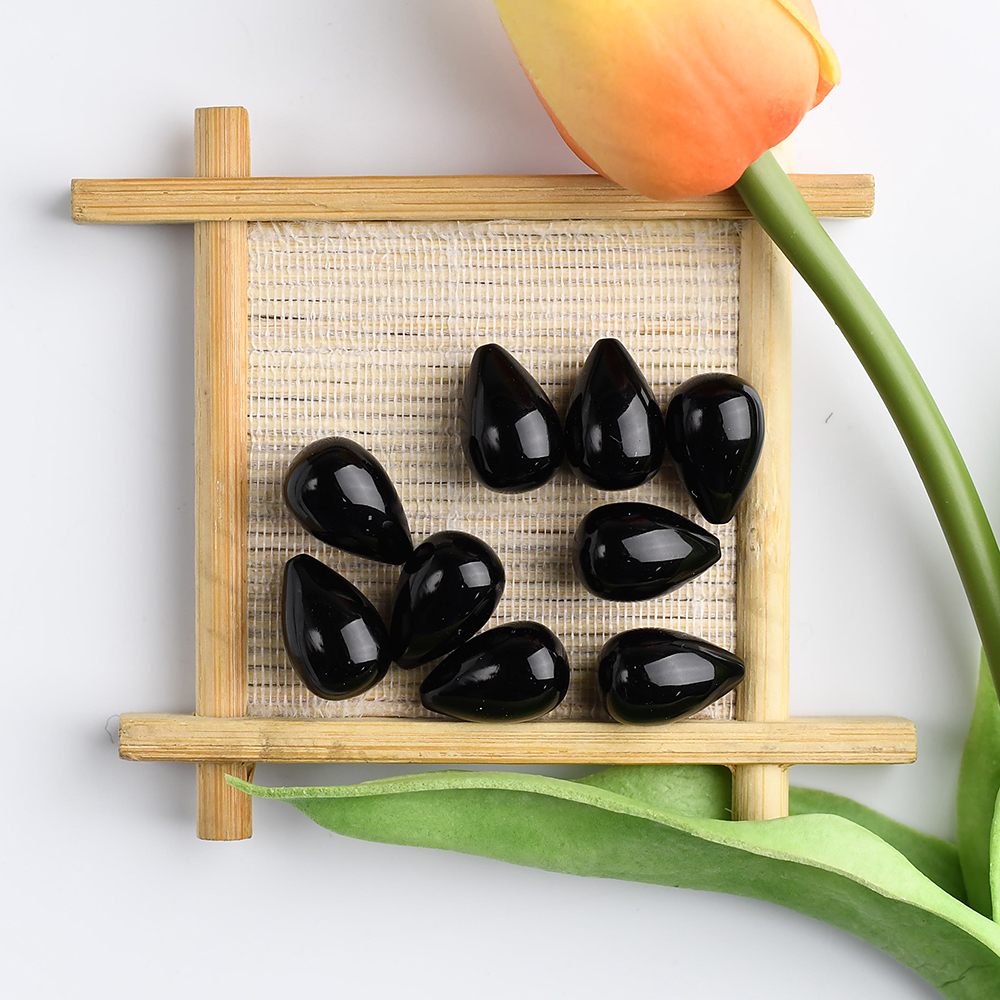 Black Onyx Smooth Teardrop Shape Gemstone Jewelry Making - 이미지 4