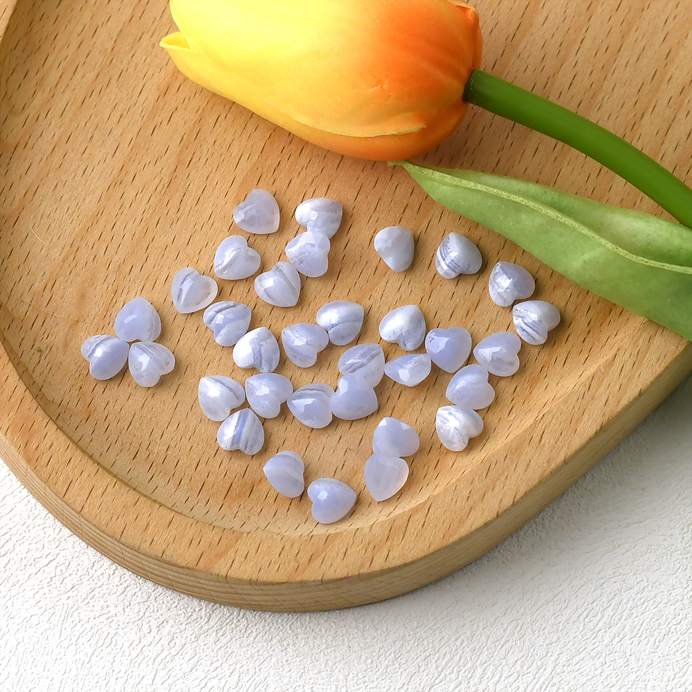 Blue Lace Agate High Quality Heart Shaped Cabochons - 이미지 5