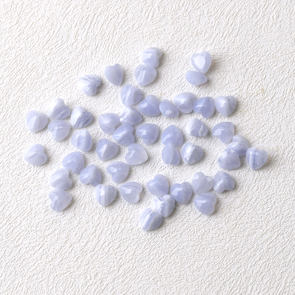 Blue Lace Agate High Quality Heart Shaped Cabochons - 이미지 4