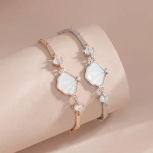 925 Sterling Silver Shells Bracelet Birthday Gift Jewelry