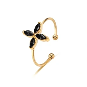 Light Luxury Four-Leaf Clover Zircon Rings