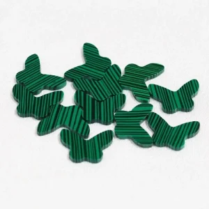 Double Plane Butterfly Shape Synthetic Malachite Turquoise