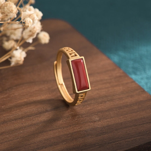 Ancient Gold Plated Imitation Southern Ruby Rings