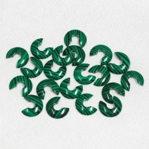 Synthetic Malachite Crescent Loose Stone Malachite Gemstone