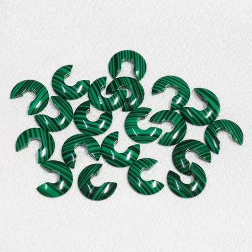 Synthetic Malachite Crescent Loose Stone Malachite Gemstone