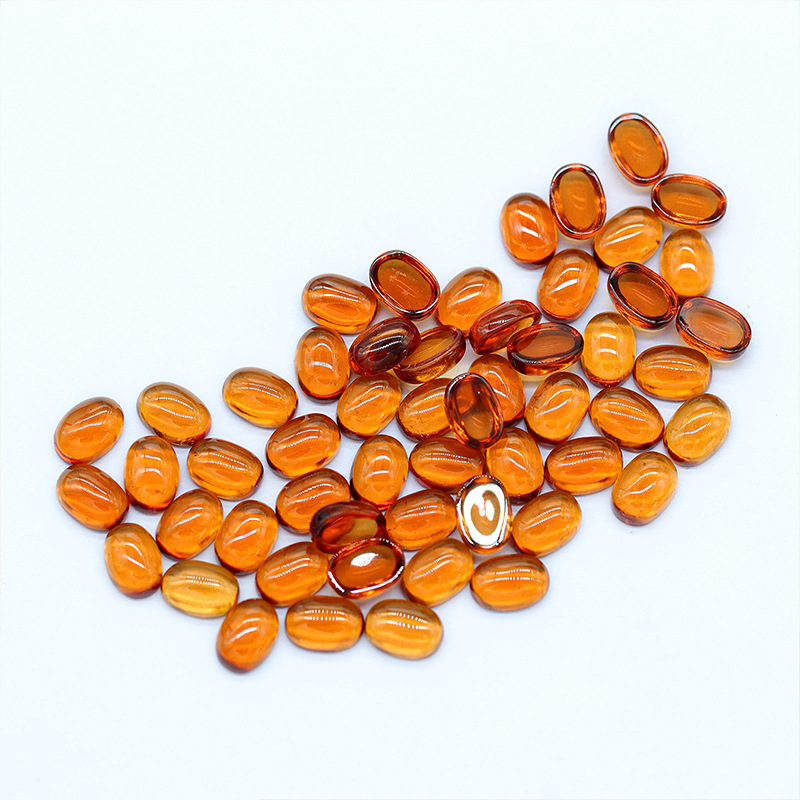 Natural Orange Garnet Egg Shaped Ring Face cabochons - 이미지 5