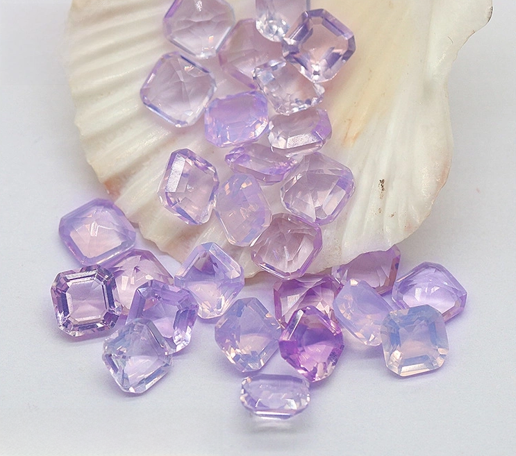 Natural Lavender Amethyst Asscher Ring Face Loose Stone - 이미지 3