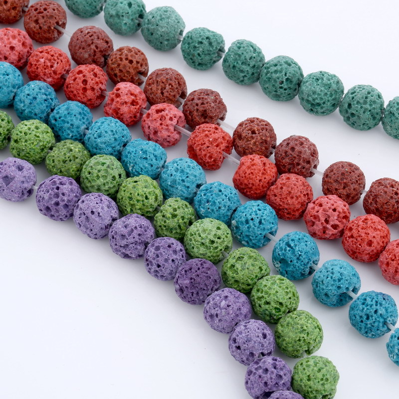 Wholesale Bulk Stone Lava Rock Round Loose Beads - 이미지 2