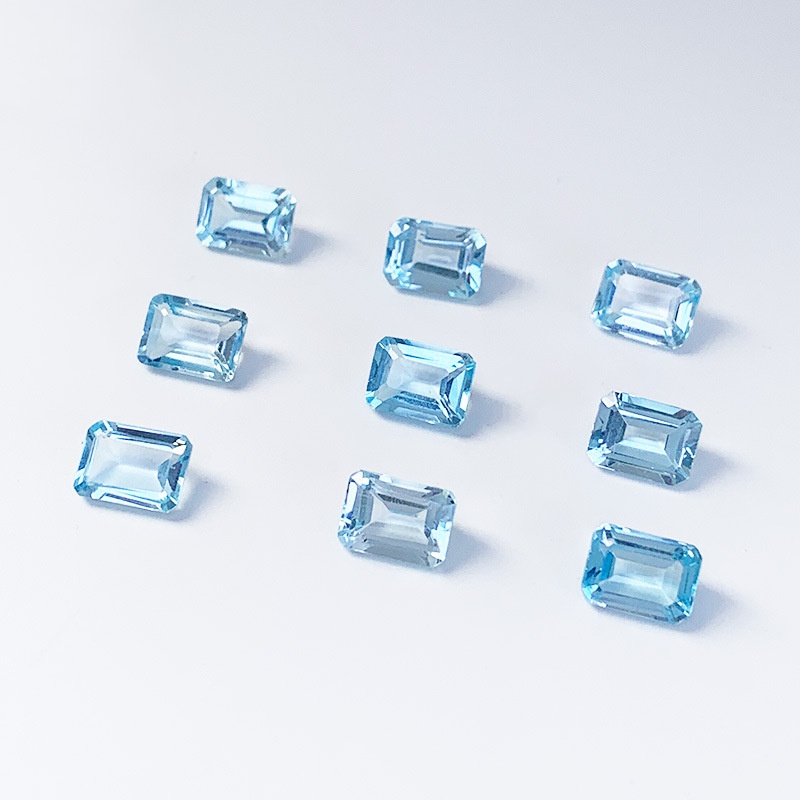 Small Octagon Cut Sky Blue Topaz Blue Gems - 이미지 3