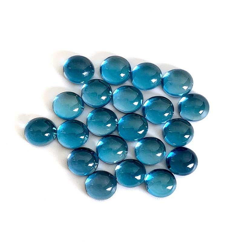London Blue Topaz Round Shape Cabochons Cut Gems - 이미지 4