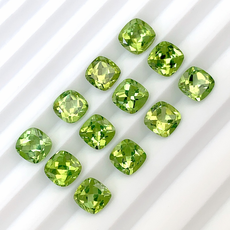 Peridot Fat Square Cushion Cut Loose Stones - 이미지 2