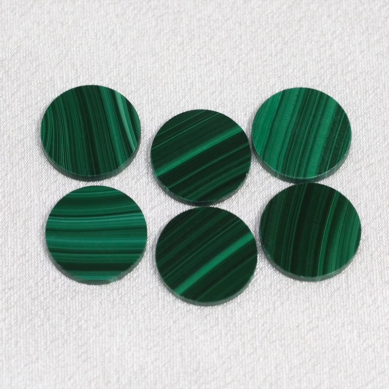 Double Plane Natural Malachite Gemstone Disc Loose Stones - 이미지 4