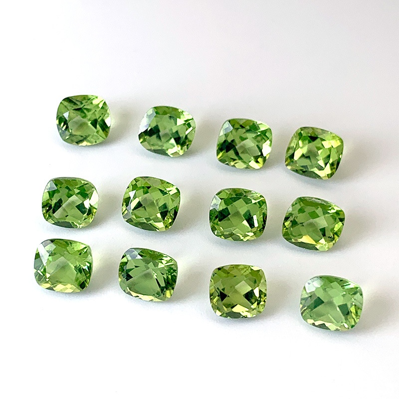 Peridot Fat Square Cushion Cut Loose Stones - 이미지 3