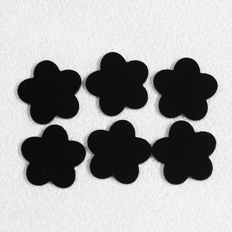 Natural Black Agate Five-leaf Flower Double Plane - 이미지 3