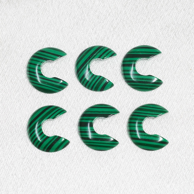 Synthetic Malachite Crescent Loose Stone Malachite Gemstone - 이미지 4