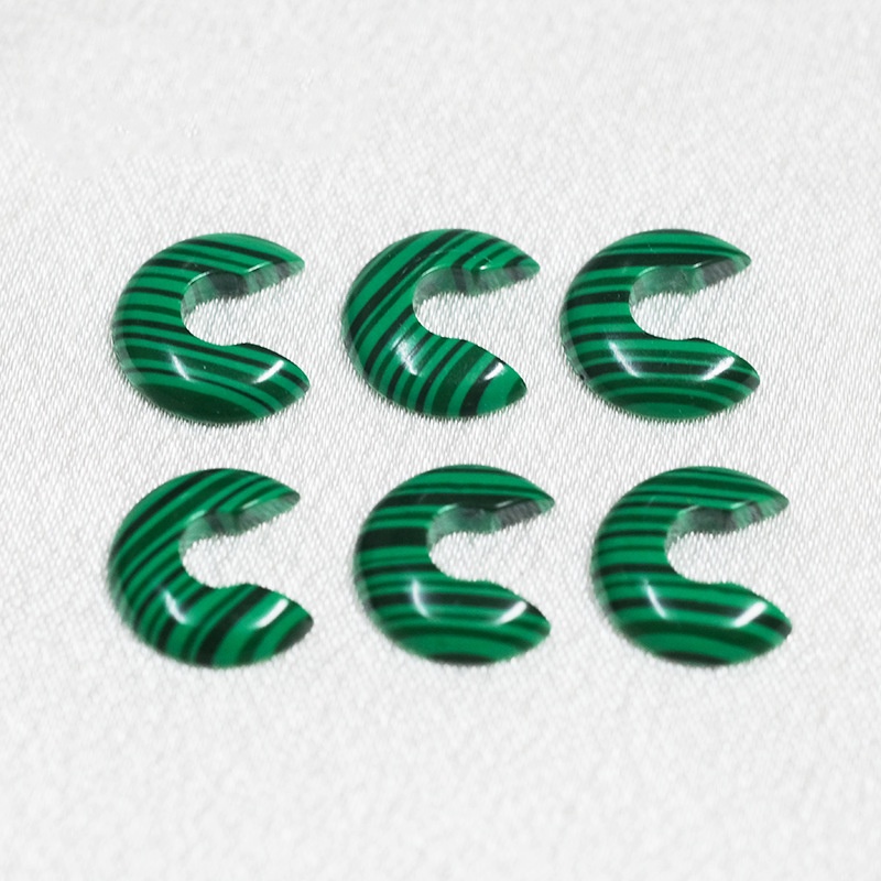 Synthetic Malachite Crescent Loose Stone Malachite Gemstone - 이미지 5