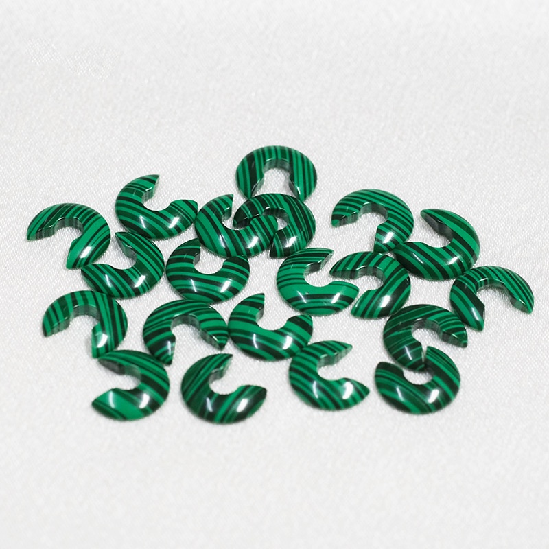 Synthetic Malachite Crescent Loose Stone Malachite Gemstone - 이미지 7