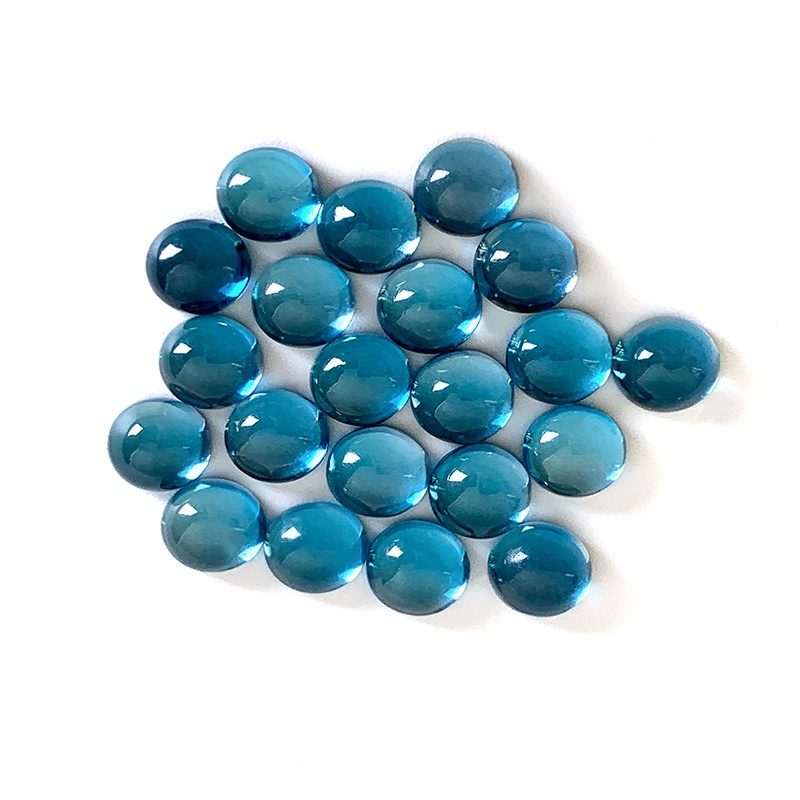 London Blue Topaz Round Shape Cabochons Cut Gems - 이미지 2