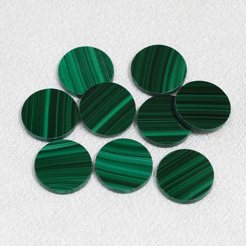 Double Plane Natural Malachite Gemstone Disc Loose Stones - 이미지 5
