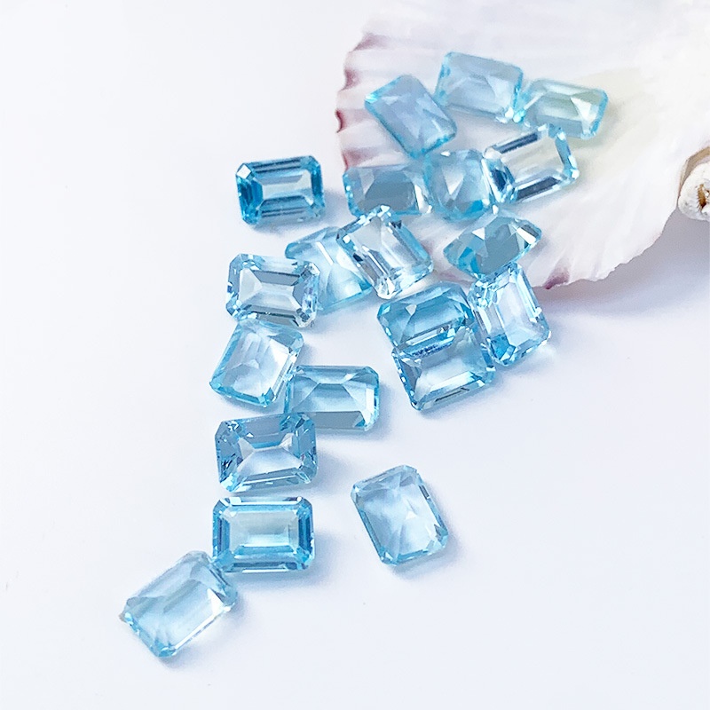 Small Octagon Cut Sky Blue Topaz Blue Gems - 이미지 5