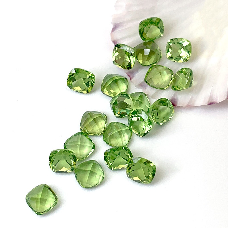 Peridot Fat Square Cushion Cut Loose Stones - 이미지 4
