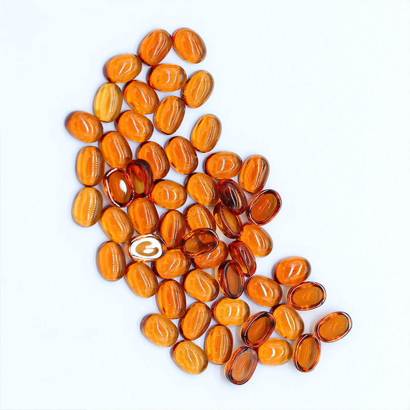 Natural Orange Garnet Egg Shaped Ring Face cabochons - 이미지 6
