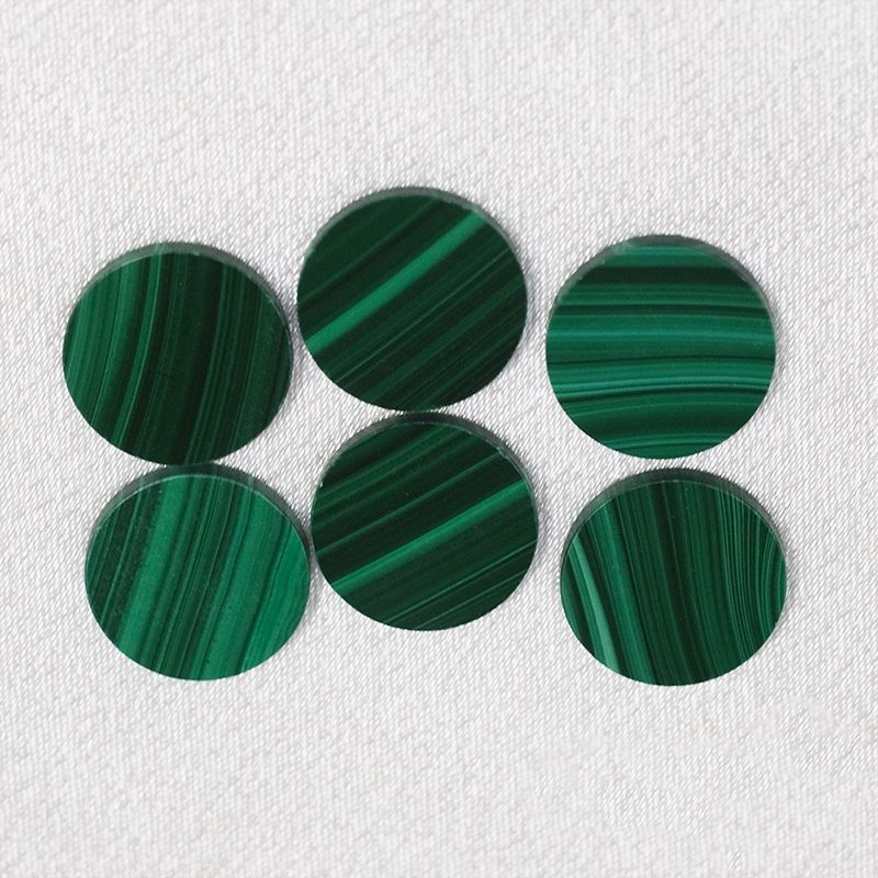 Double Plane Natural Malachite Gemstone Disc Loose Stones - 이미지 7