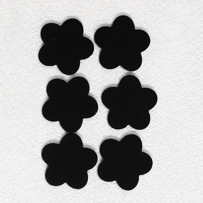 Natural Black Agate Five-leaf Flower Double Plane - 이미지 5
