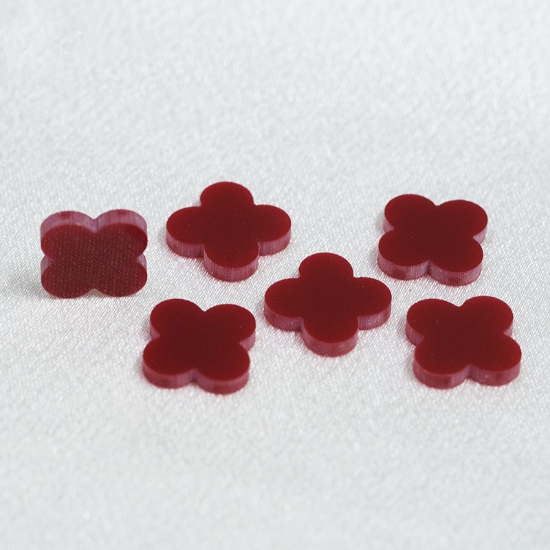 Synthetic Turquoise Four-Leaf Clover Burgundy Turquoise - 이미지 2